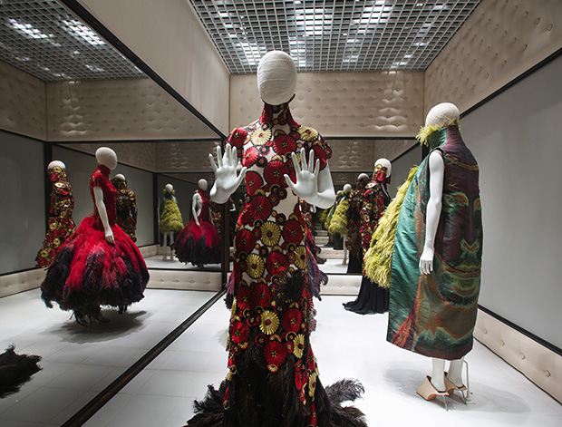 Installation view of Alexander McQueen Savage Beauty at the VA 