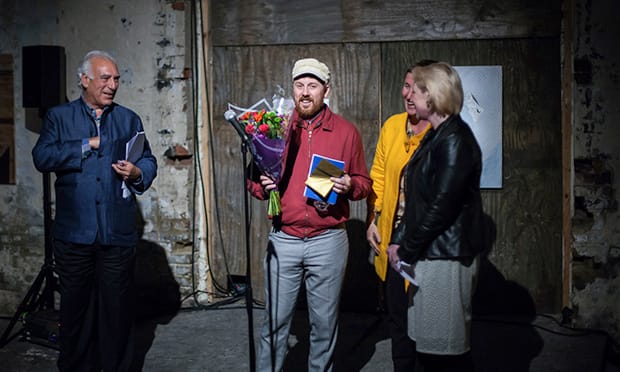 Last year's winner: Nathan Eastwood collects his prize