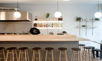 The bar at Jidori. Photograph: Mary Gaudin, Design: Giles Reid Architects