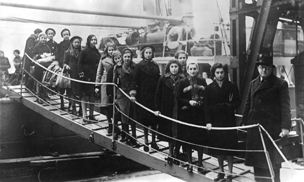 Kindertransport: Children of Polish Jews from the region between Germany and Poland on their arrival in London in February 1939. Photograph: German Federal Archive via Wikimedia Commons